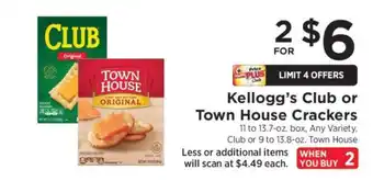 ShopRite Kellogg's Club or Town House Crackers offer