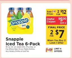 ShopRite Snapple Iced Tea 6-Pack offer