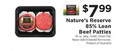 ShopRite Nature’s Reserve 85% Lean Beef Patties offer