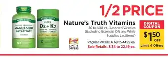 ShopRite Nature's Truth Vitamins offer