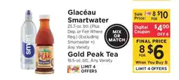 ShopRite Glacéau Smartwater / Gold Peak Tea offer