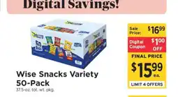 ShopRite Wise Snacks Variety 50-Pack offer