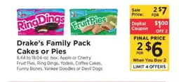 ShopRite Drake's Family Pack Cakes or Pies offer