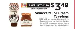 ShopRite Smucker's Ice Cream Toppings offer