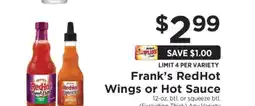 ShopRite Frank's RedHot Wings or Hot Sauce offer