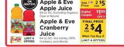 ShopRite Apple & Eve Apple Juice offer