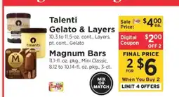 ShopRite Talenti Gelato & Layers, Magnum Bars offer