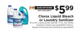 ShopRite Clorox Liquid Bleach or Laundry Sanitizer offer