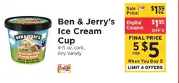 ShopRite Ben & Jerry’s Ice Cream Cup offer