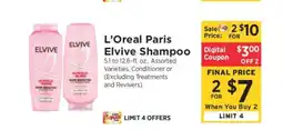 ShopRite L' Oréal Paris Elvive Shampoo offer