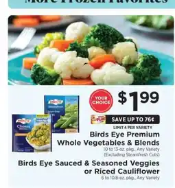 ShopRite Birds Eye Premium Whole Vegetables & Blends offer