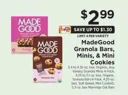 ShopRite MadeGood Granola Bars, Minis, & Mini Cookies offer