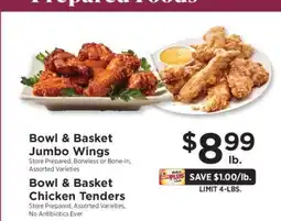 ShopRite Bowl & Basket Jumbo Wings / Chicken Tenders offer