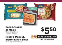 ShopRite Rana Lasagna or Meals offer