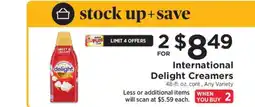 ShopRite International Delight Creamers offer