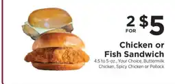 ShopRite Chicken or Fish Sandwich offer