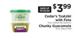ShopRite Cedar’s Tzatziki with Feta or Chunky Guacamole offer
