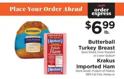 ShopRite Butterball Turkey Breast / Krakus Imported Ham offer