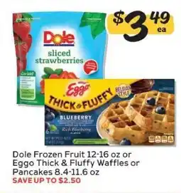Winn Dixie Dole Frozen Fruit or Eggo Thick & Fluffy Waffles or Pancakes offer