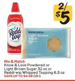 Winn Dixie Know & Love Powdered or Light Brown Sugar 32 oz or Reddi-wip Whipped Topping 6.5 oz offer