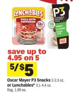 Meijer Oscar Mayer P3 Snacks or Lunchables offer