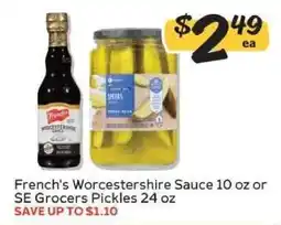 Winn Dixie French's Worcestershire Sauce or SE Grocers Pickles offer