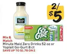 Winn Dixie Minute Maid Zero Drinks or Yoplait Go-Gurt offer