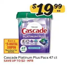 Winn Dixie Cascade Platinum Plus Pacs 47 ct offer