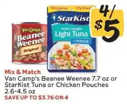 Winn Dixie Van Camp's Beanee Weenee or StarKist Tuna or Chicken Pouches offer