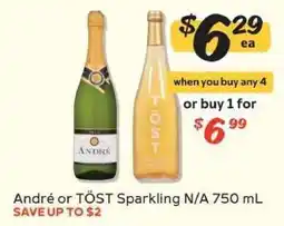 Winn Dixie André or TÖST Sparkling N/A 750 mL offer