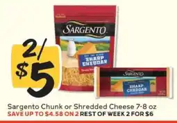 Winn Dixie Sargento Chunk or Shredded Cheese offer
