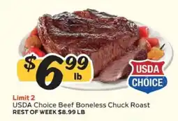 Winn Dixie USDA Choice Beef Boneless Chuck Roast offer