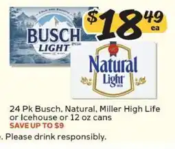 Winn Dixie Busch, Natural, Miller High Life or Icehouse offer