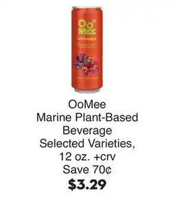Bristol Farms OoMee Marine Plant-Based Beverage offer