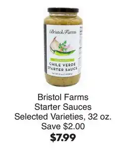 Bristol Farms Bristol Farms Starter Sauces offer