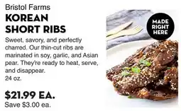 Bristol Farms Bristol Farms KOREAN SHORT RIBS offer