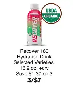 Bristol Farms Recover 180 Hydration Drink offer