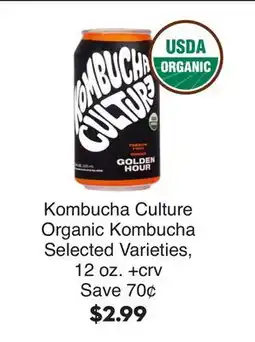 Bristol Farms Kombucha Culture Organic Kombucha offer