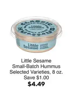 Bristol Farms Little Sesame Small-Batch Hummus offer