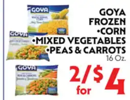 La Chiquita Food Market GOYA FROZEN •CORN •MIXED VEGETABLES •PEAS & CARROTS offer