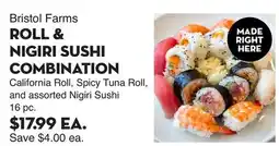 Bristol Farms Bristol Farms ROLL & NIGIRI SUSHI COMBINATION offer
