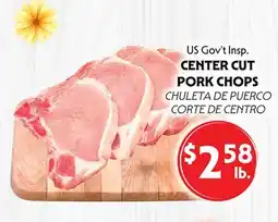 La Chiquita Food Market US Gov't Insp. CENTER CUT PORK CHOPS offer