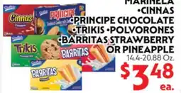 La Chiquita Food Market •PRINCIPE CHOCOLATE •TRIKIS •POLVORONES •BARRITAS STRAWBERRY OR PINEAPPLE offer