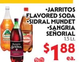 La Chiquita Food Market JARritos FLAVORED SODA • SIDRAL MUNDET • SANGRIA SEÑORIAL offer