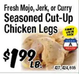 Western Beef Fresh Mojo, Jerk, or Curry Seasoned Cut-Up Chicken Legs offer