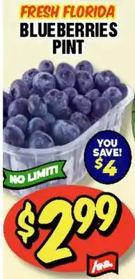 Western Beef FRESH FLORIDA BLUEBERRIES PINT offer