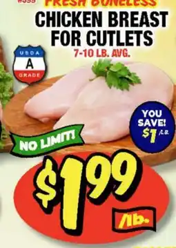 Western Beef FRESH GONELESS CHICKEN BREAST FOR CUTLETS offer