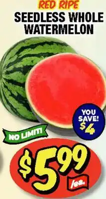 Western Beef RED RIPE SEEDLESS WHOLE WATERMELON offer