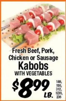 Western Beef Fresh Beef, Pork, Chicken or Sausage Kabobs WITH VEGETABLES offer