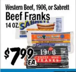 Western Beef Western Beef, 1906, or Sabrett Beef Franks offer